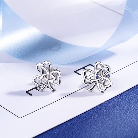Sterling Silver Celtic Knot Stud Earrings for Women Girls Irish Jewelry 6-10mm - Picture 9 of 9